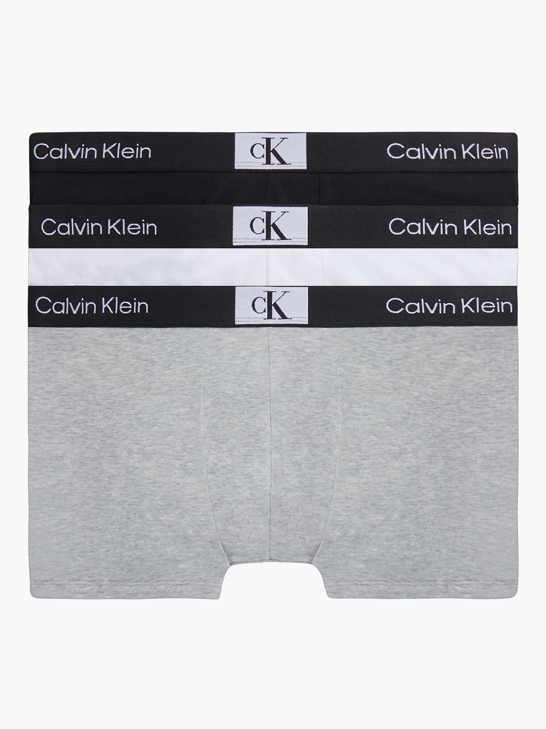 Buy Calvin Klein 1996 Cotton Stretch Trunks, Pack of 3, Black/White/Grey Online at johnlewis.com