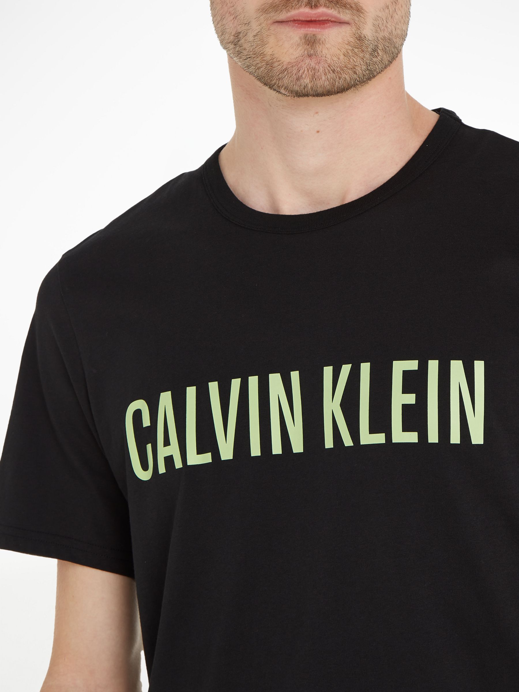 Calvin Klein Intense Power Lounge T-Shirt, Black/Tropic Lime, S