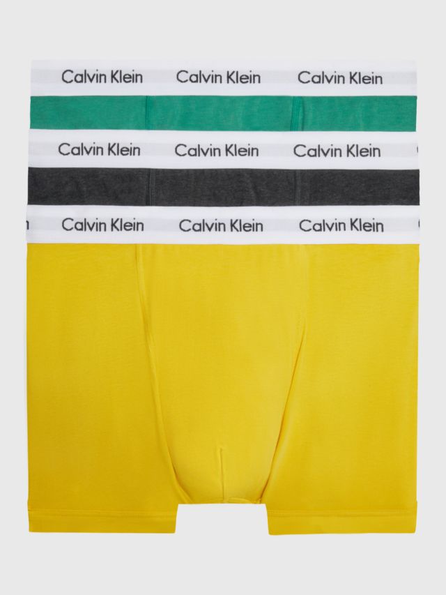 Calvin Klein Regular Cotton Stretch Trunks, Pack of 3, Chc, Mngsd Yw ...