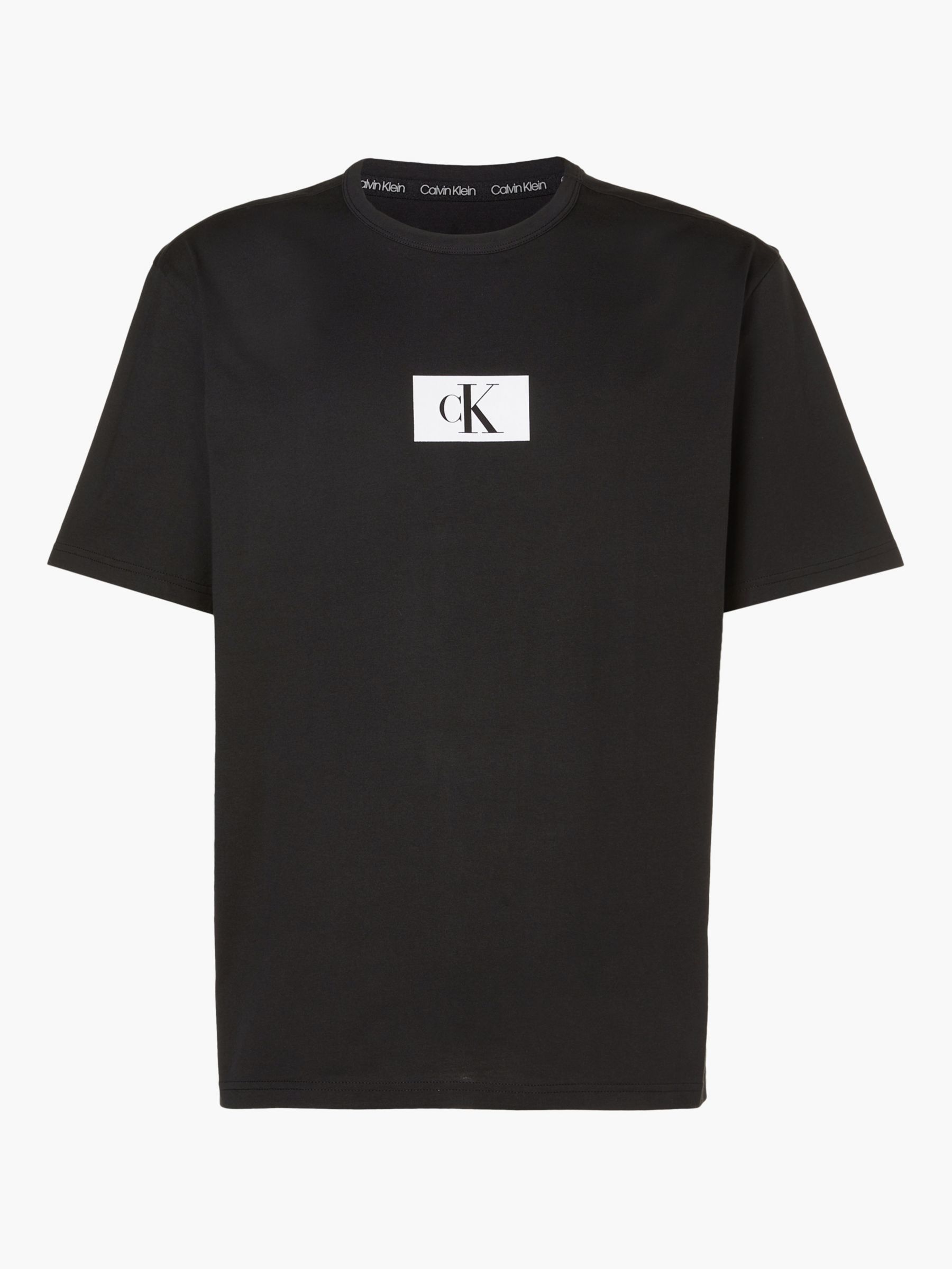 Calvin Klein Block Logo Lounge T-Shirt, Black at John Lewis & Partners