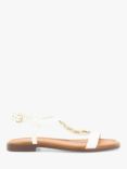 Dune Lotty Chain Leather Sandals, White