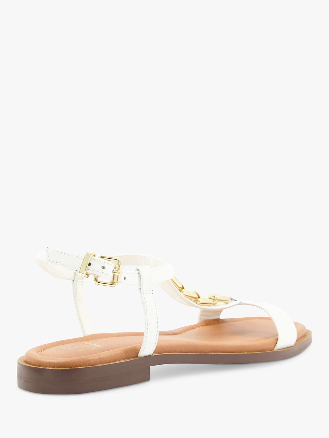 Buy Dune Lotty Chain Leather Sandals, White Online at johnlewis.com