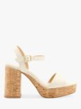 Dune Jodi Suede Platform Block Heel Sandals, Nude, Nude -suede