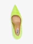 Dune Bento Leather Stiletto Heel Court Shoes, Lime Green