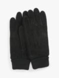 John Lewis Suede Knit Gloves, Black