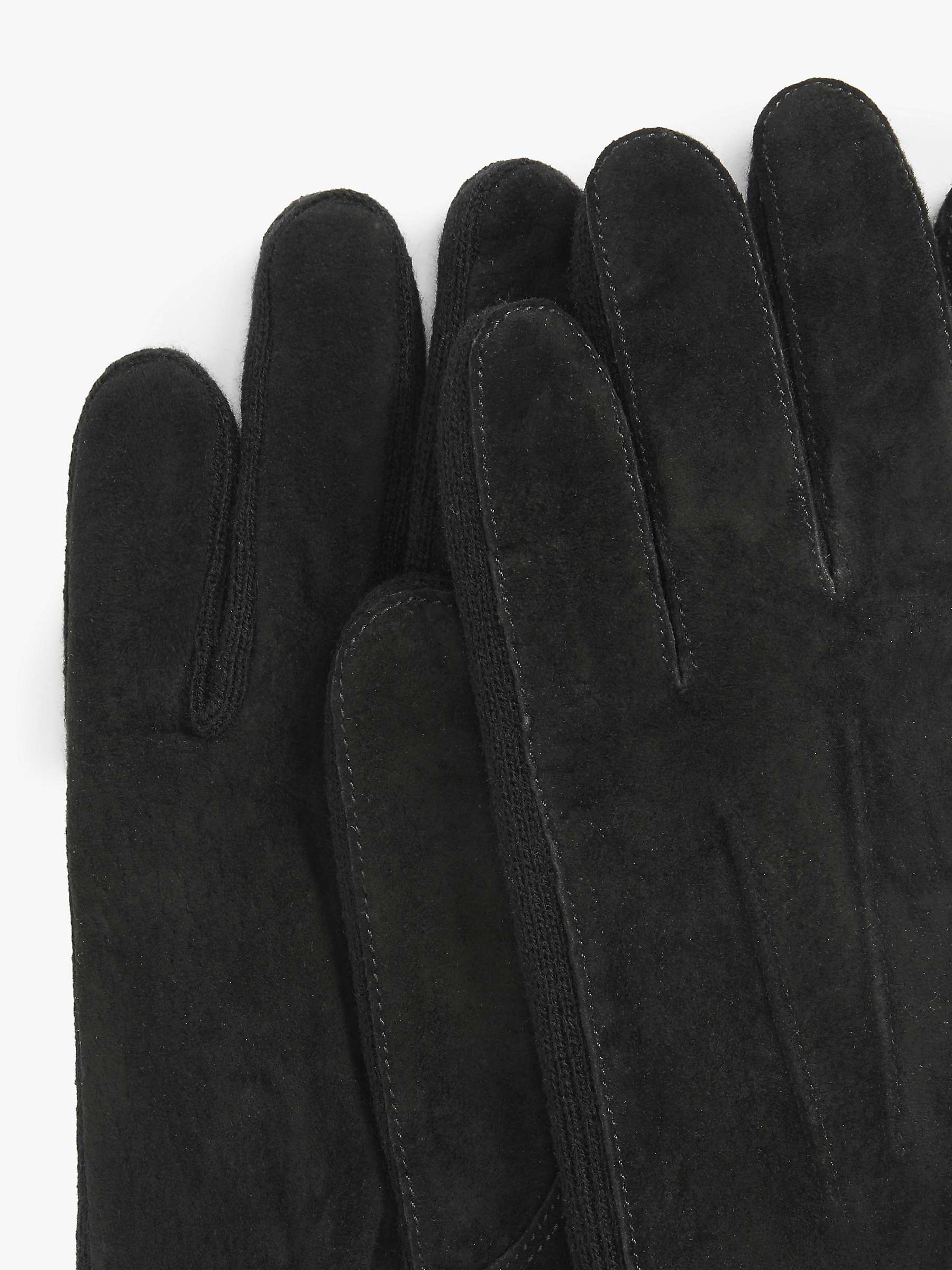 Buy John Lewis Suede Knit Gloves, Black Online at johnlewis.com