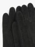 John Lewis Suede Knit Gloves, Black