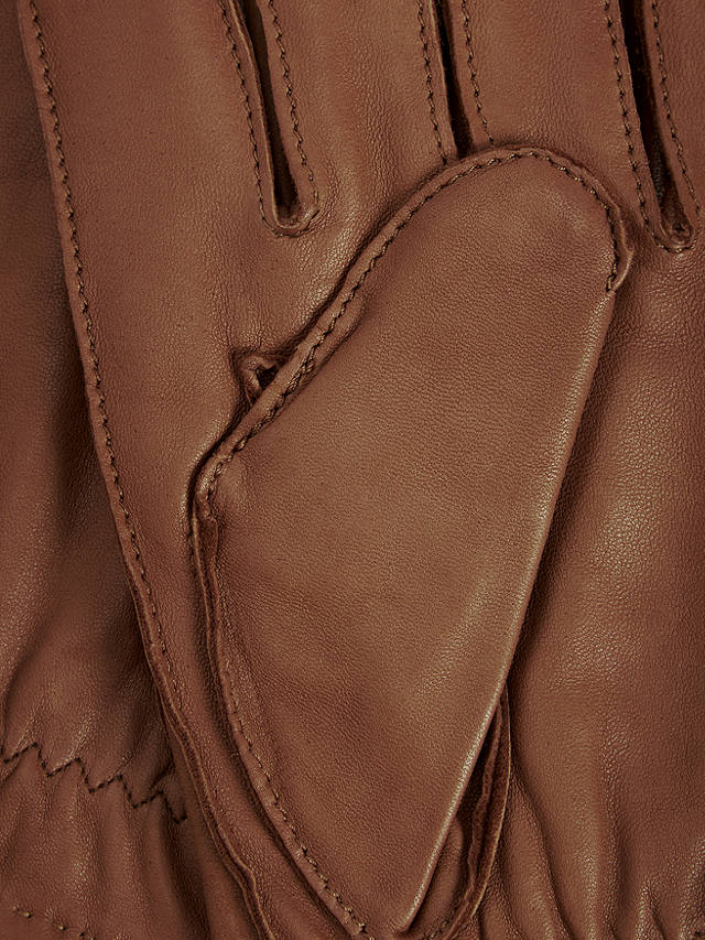 John Lewis Merino Lined Leather Gloves, Tan