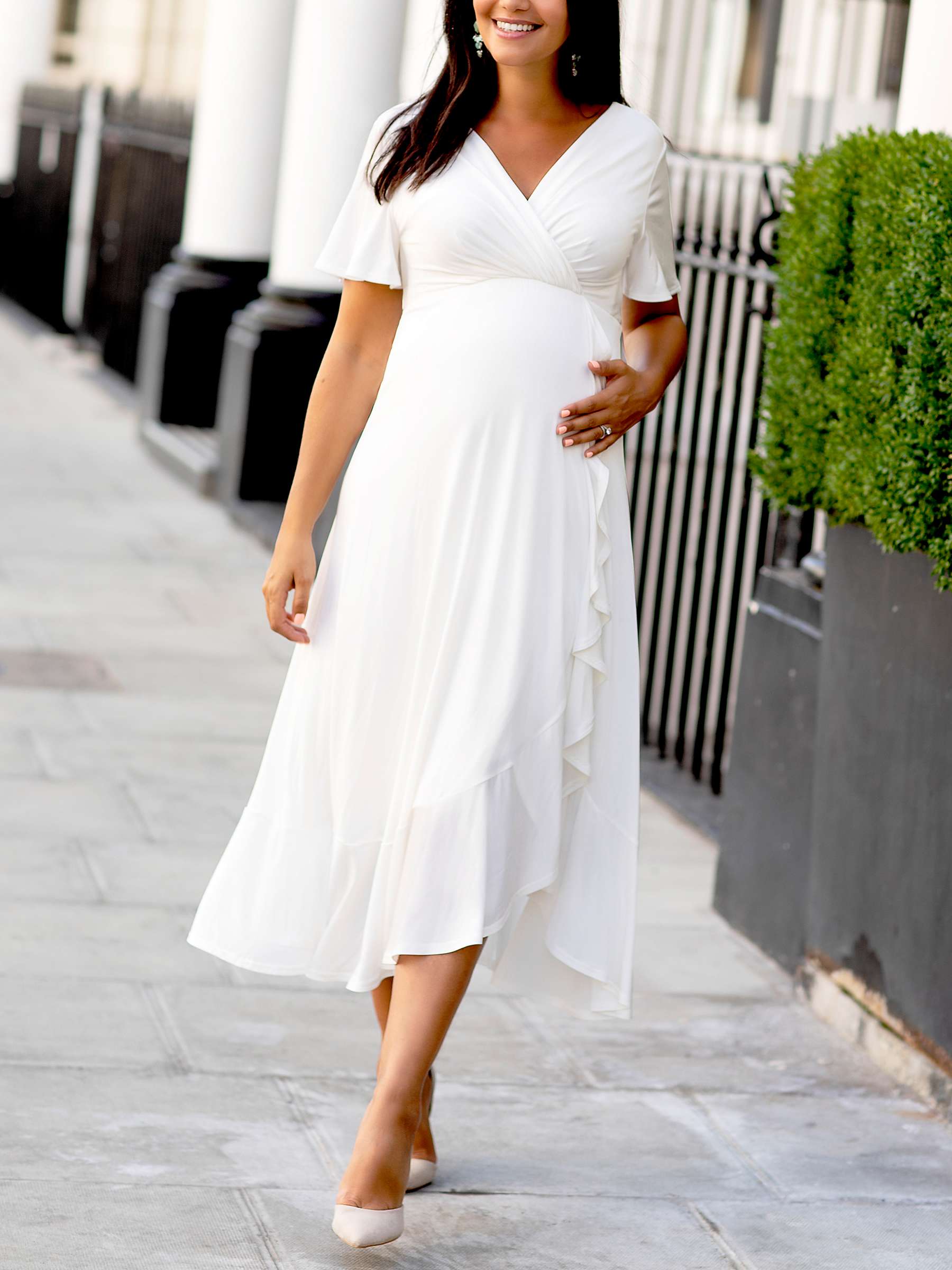 Buy Tiffany Rose Waterfall Maternity Dress, Ivory Online at johnlewis.com