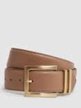 Reiss Brompton Leather Belt, Camel/Taupe