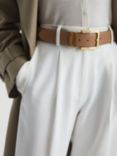 Reiss Brompton Leather Belt, Camel/Taupe