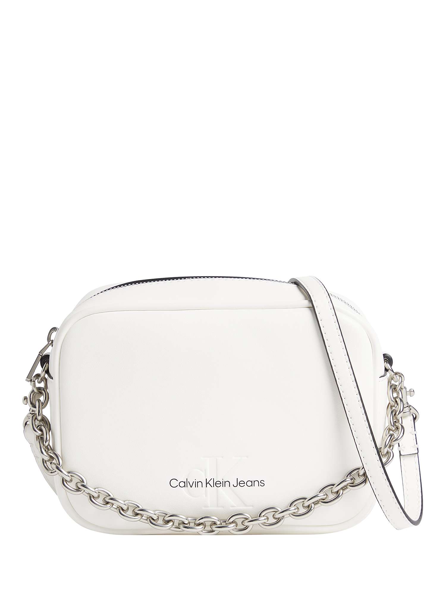 Onvoorziene omstandigheden Clam Hymne Calvin Klein Sculpt Cross Body Logo Camera Bag, Ancient White at John Lewis  & Partners