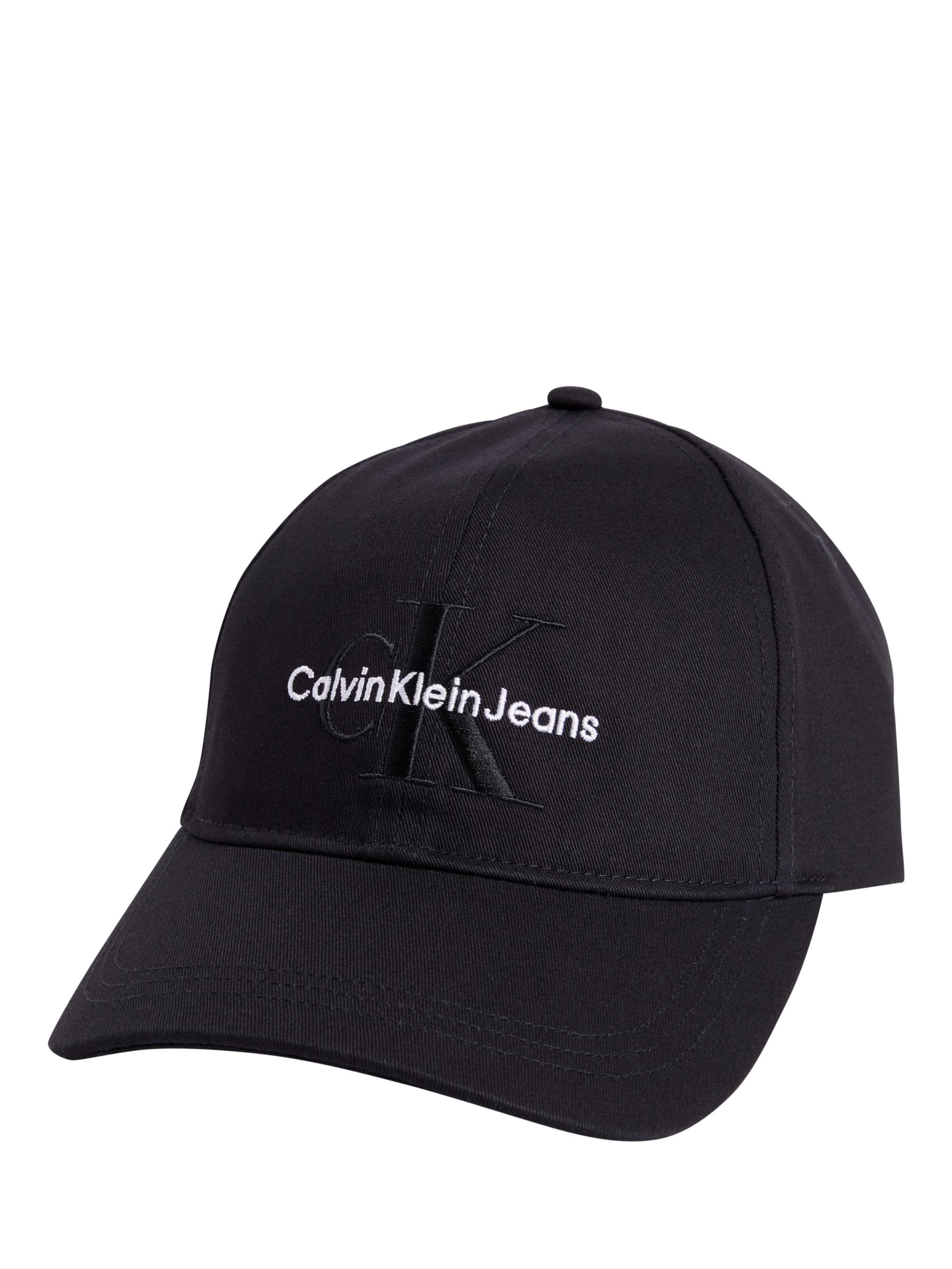 Calvin Klein Monogram Logo Organic Cotton Cap, Fashion Black, One Size