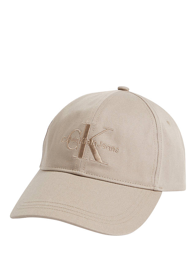 Calvin Klein Monogram Logo Organic Cotton Cap, Dune