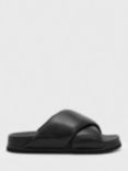 AllSaints Saki Cross Strap Leather Slider Sandals