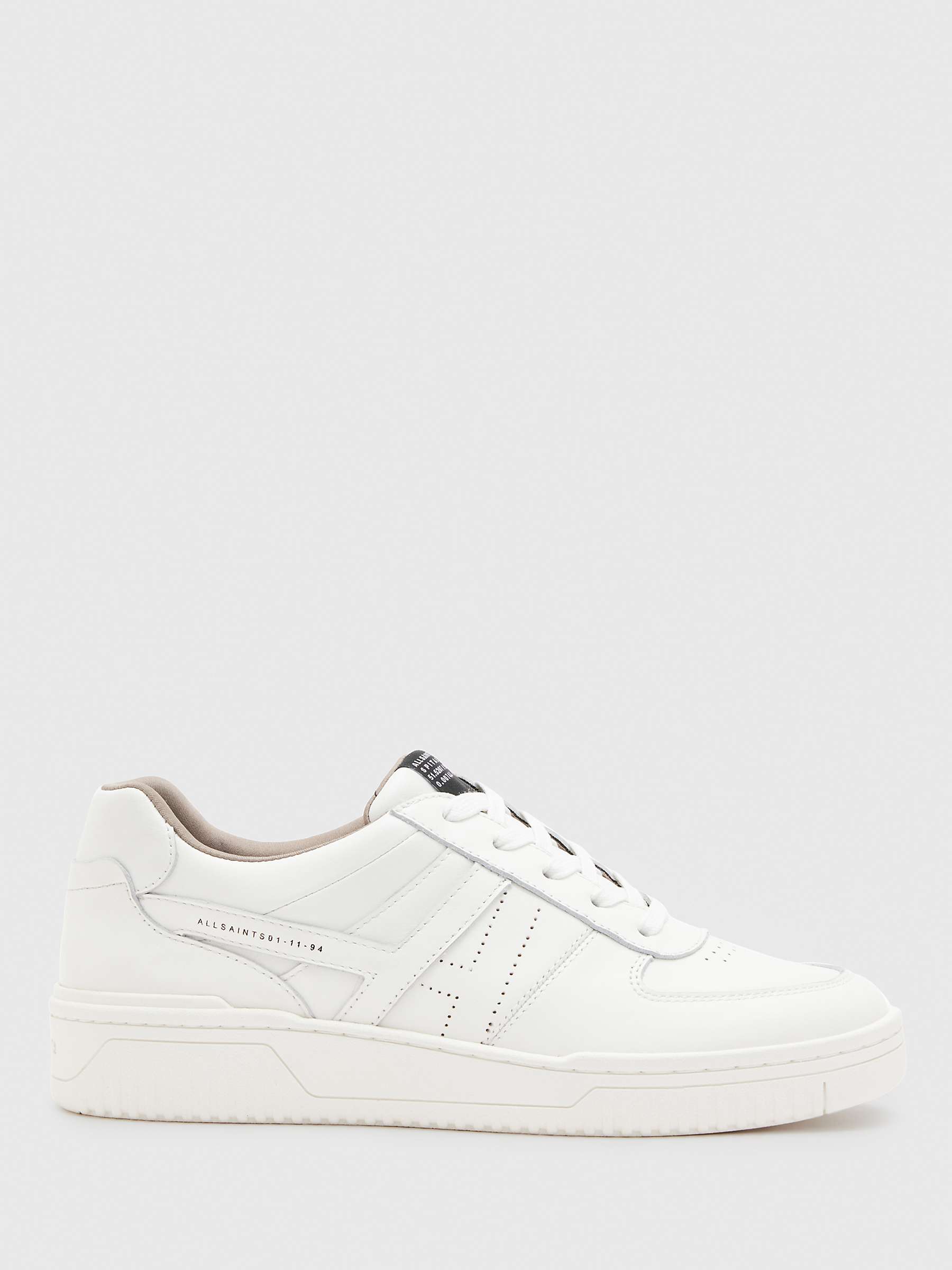 AllSaints Vix Low Top Leather Trainers, White at John Lewis & Partners