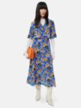 Jigsaw Dandelion Floral Shirt Dress, Blue/Multi