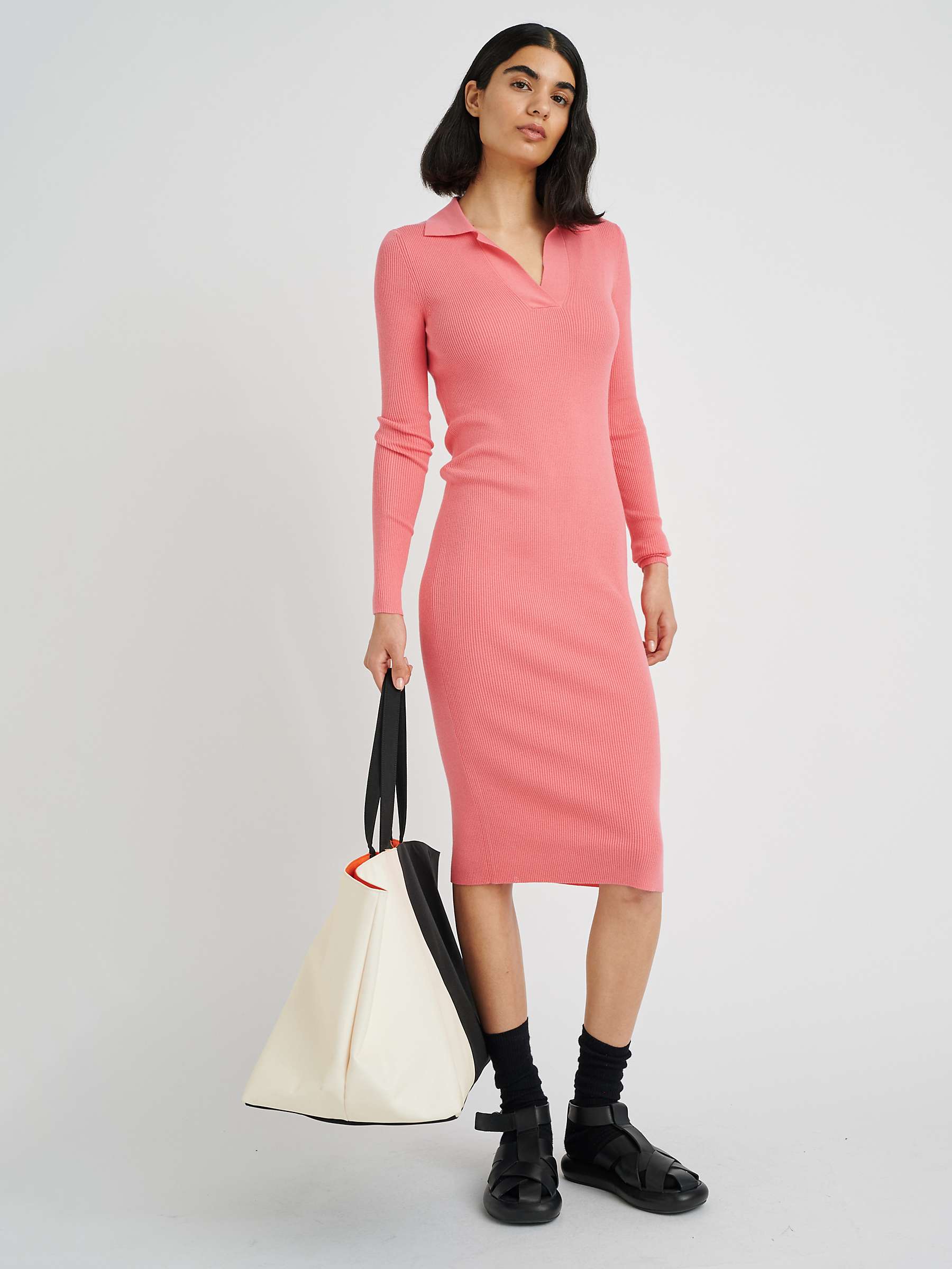 Buy InWear Alana Polo Collar Jumper Dress, Pink Rose Online at johnlewis.com