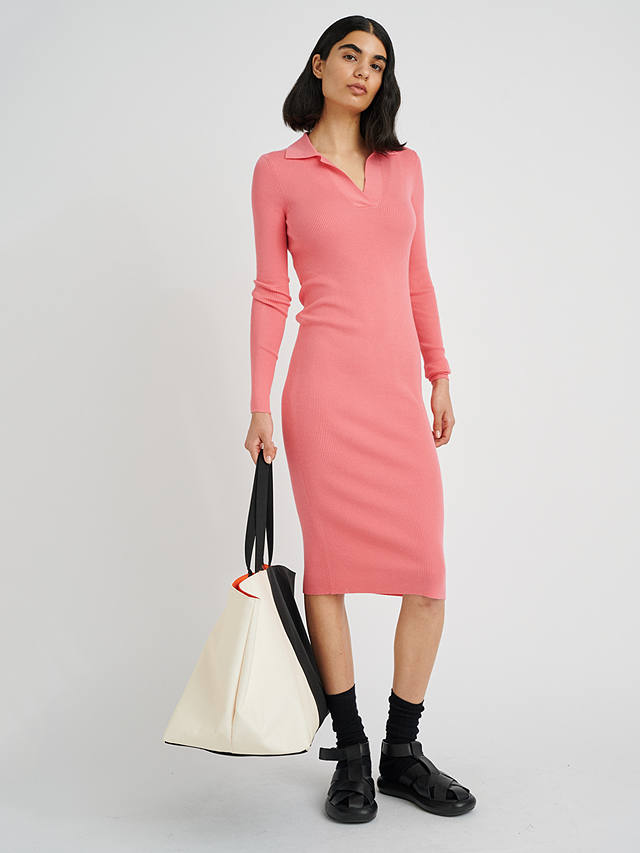 InWear Alana Polo Collar Jumper Dress, Pink Rose