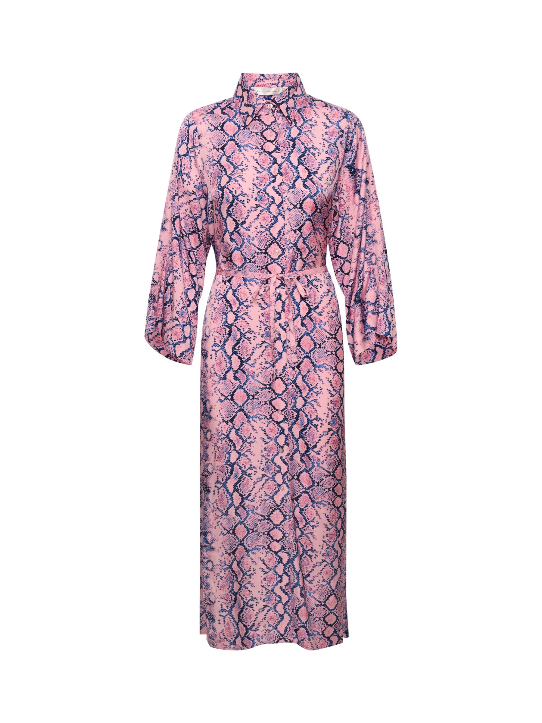 InWear Dwyn Relaxed Fit Snake Print Dress, Pink at John Lewis & Partners