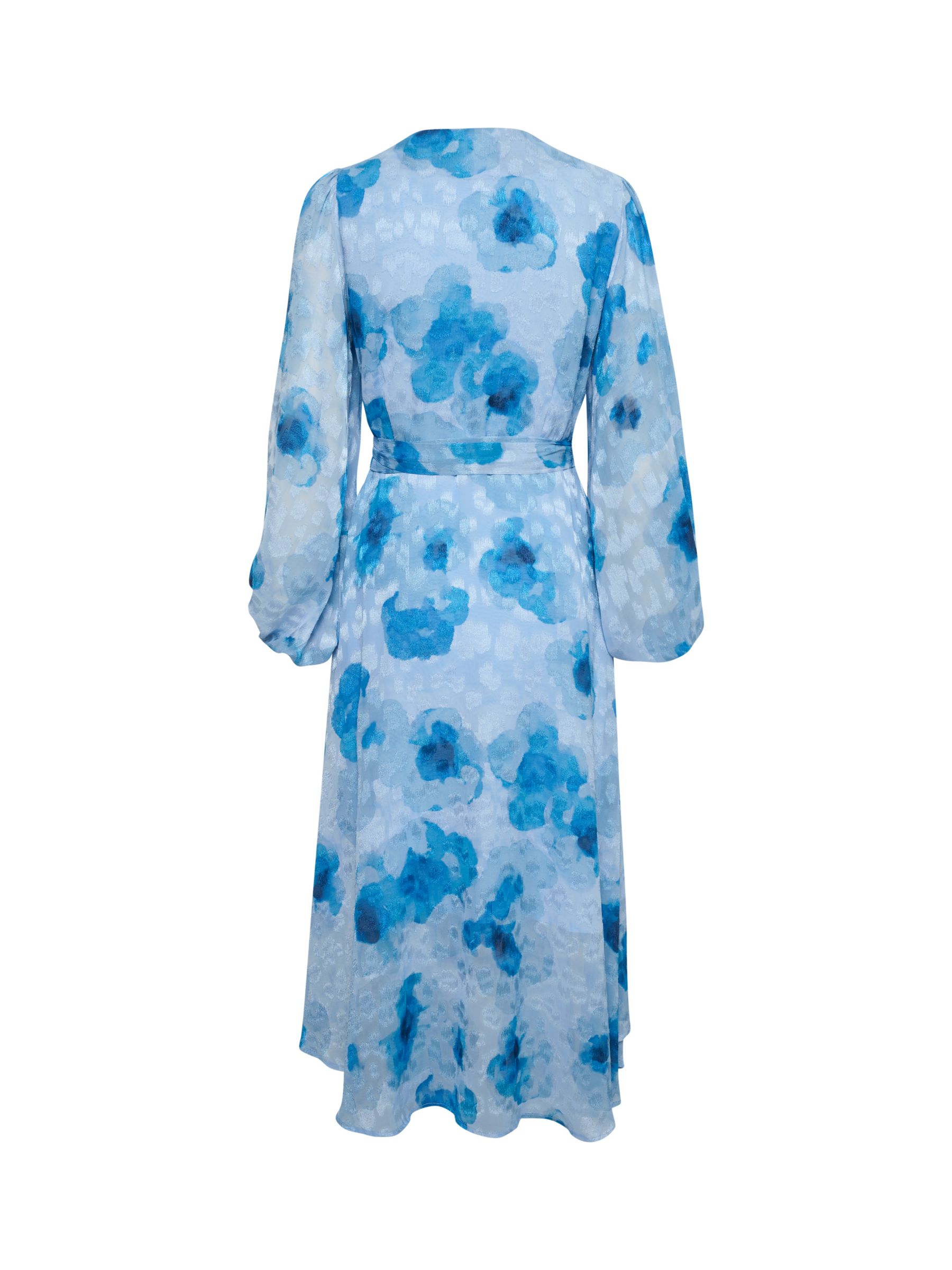 InWear Basira Floral Long Sleeve Wrap Dress, Blue, 8