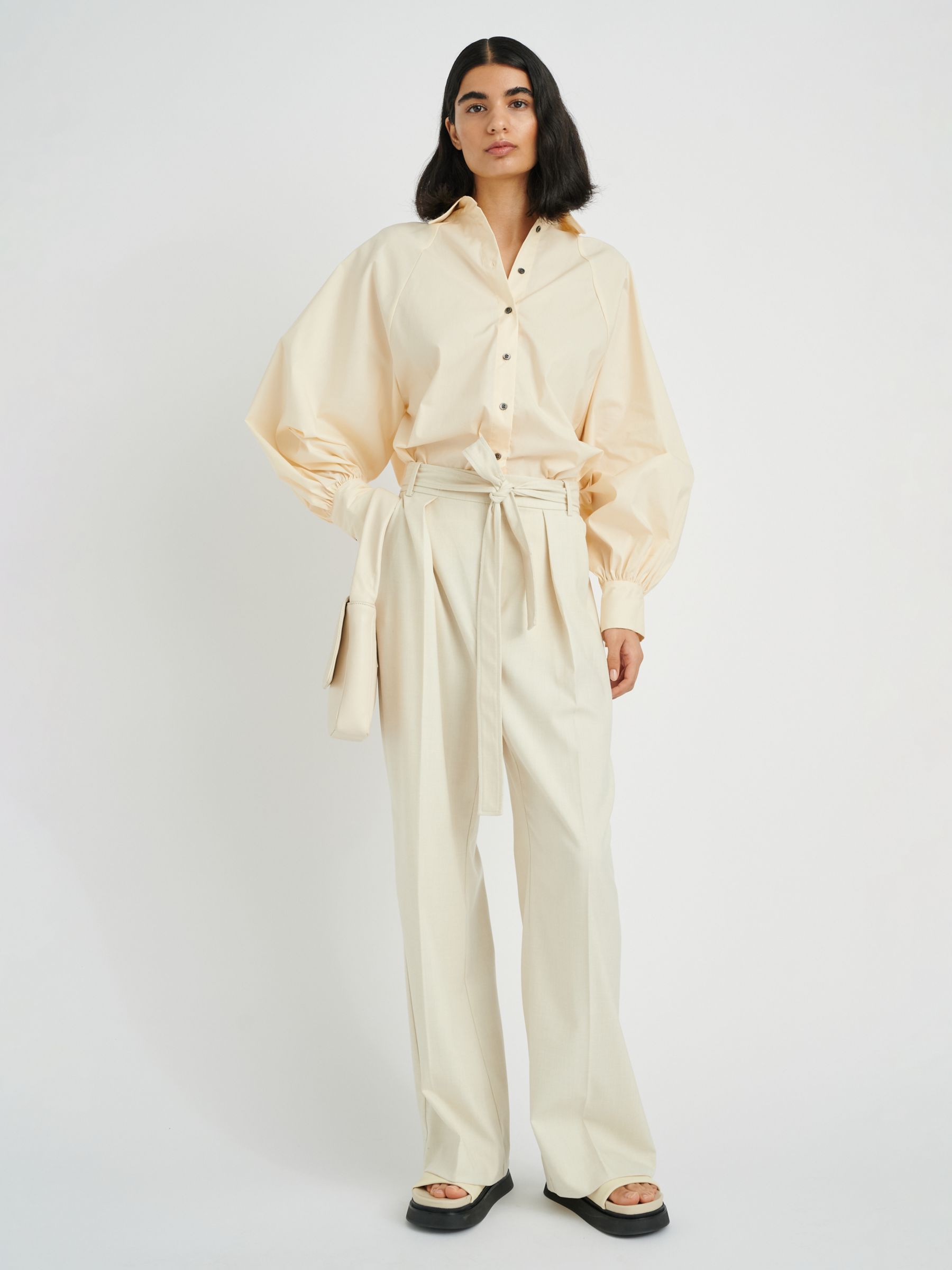 InWear Dilliam Relaxed Fit Long Sleeve Shirt, Eggshell at John Lewis ...