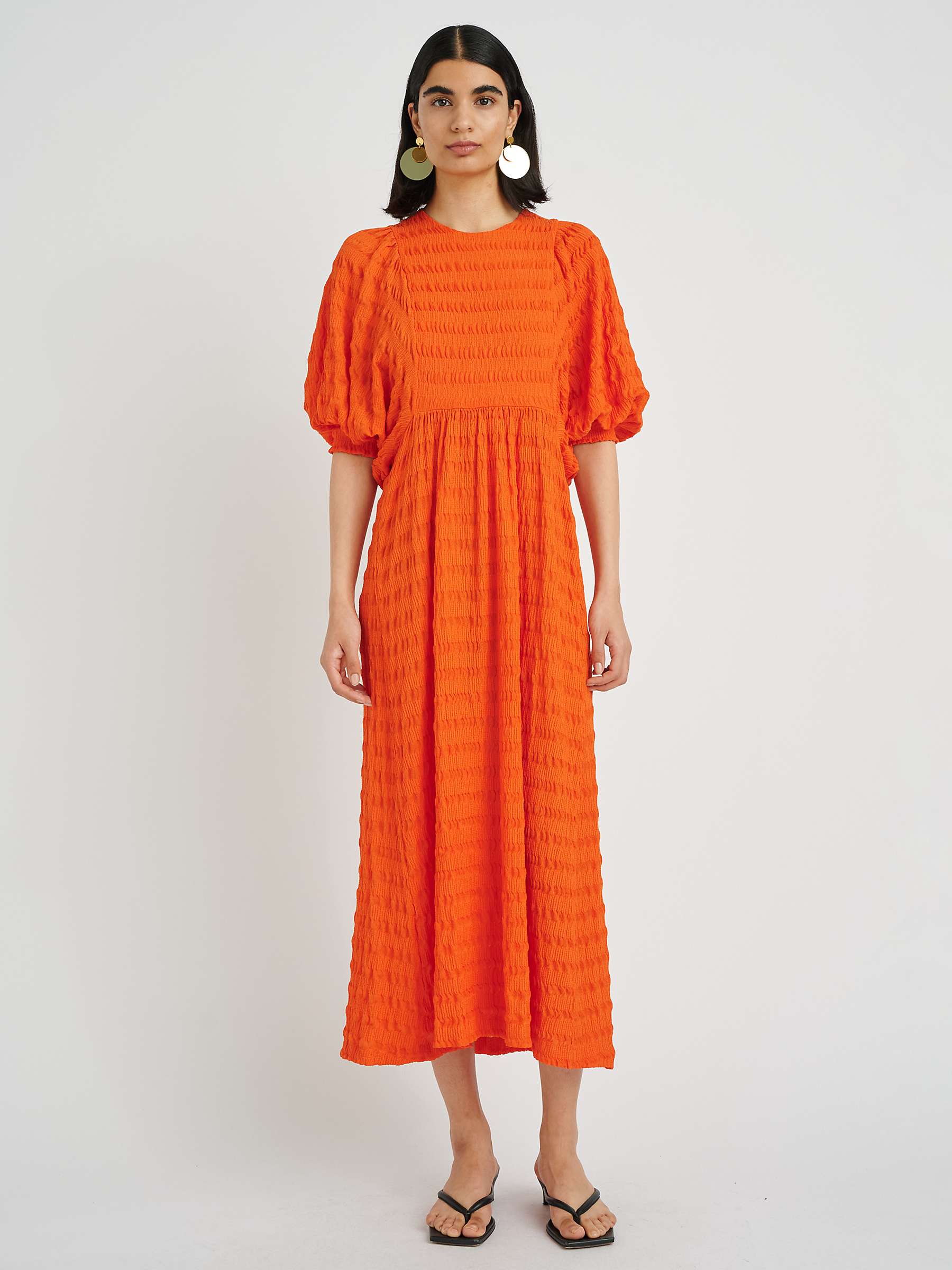 Buy InWear Zabelle Oversized Fit Three Quarter Sleeve Dress, Flame Orange Online at johnlewis.com