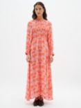 InWear Davila Abstract Print Smocked Maxi Dress, Pink