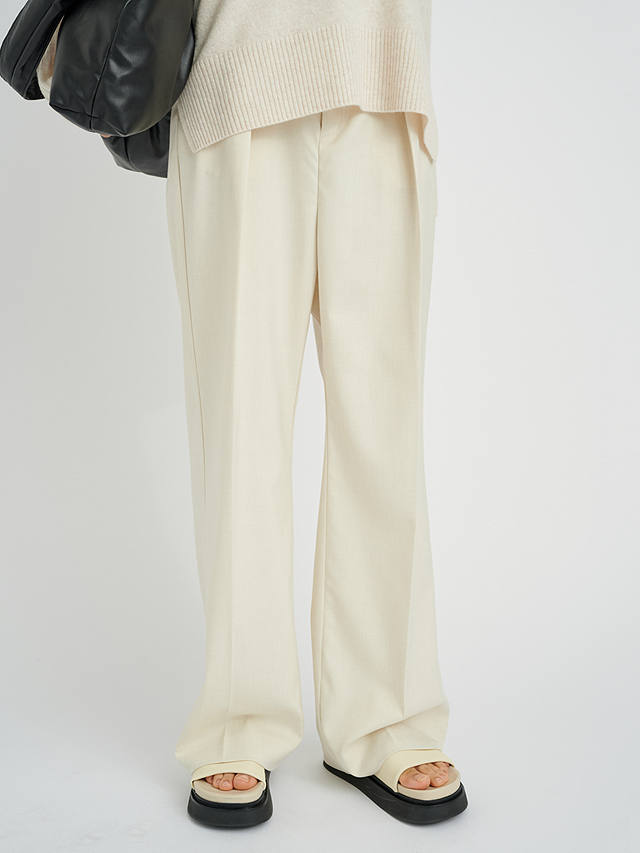 InWear Kyrah Melange Wide Suit Trousers, Eggshell