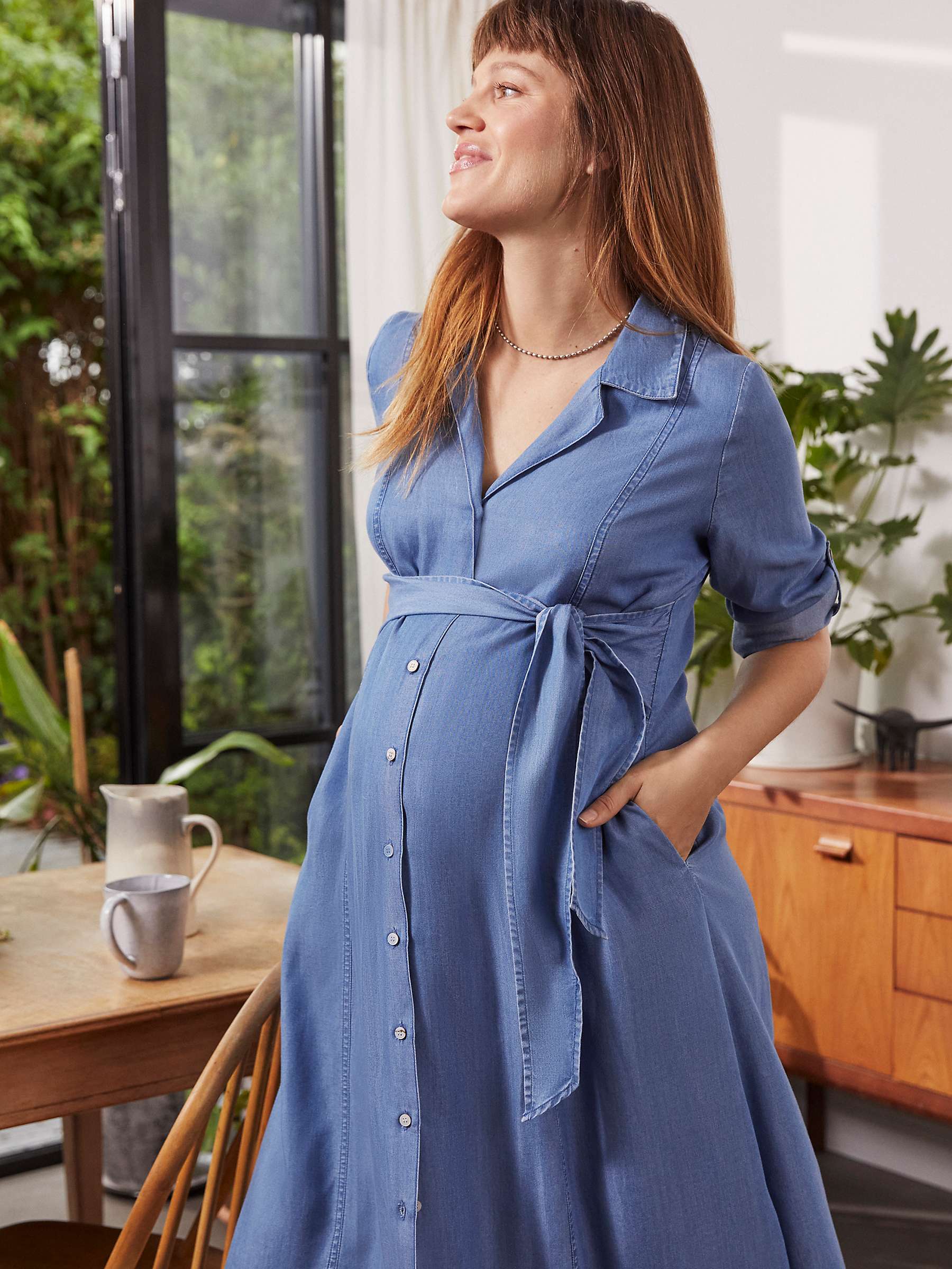 Buy Isabella Oliver Kelsy Tencel Maternity Dress, Mid Indigo Online at johnlewis.com