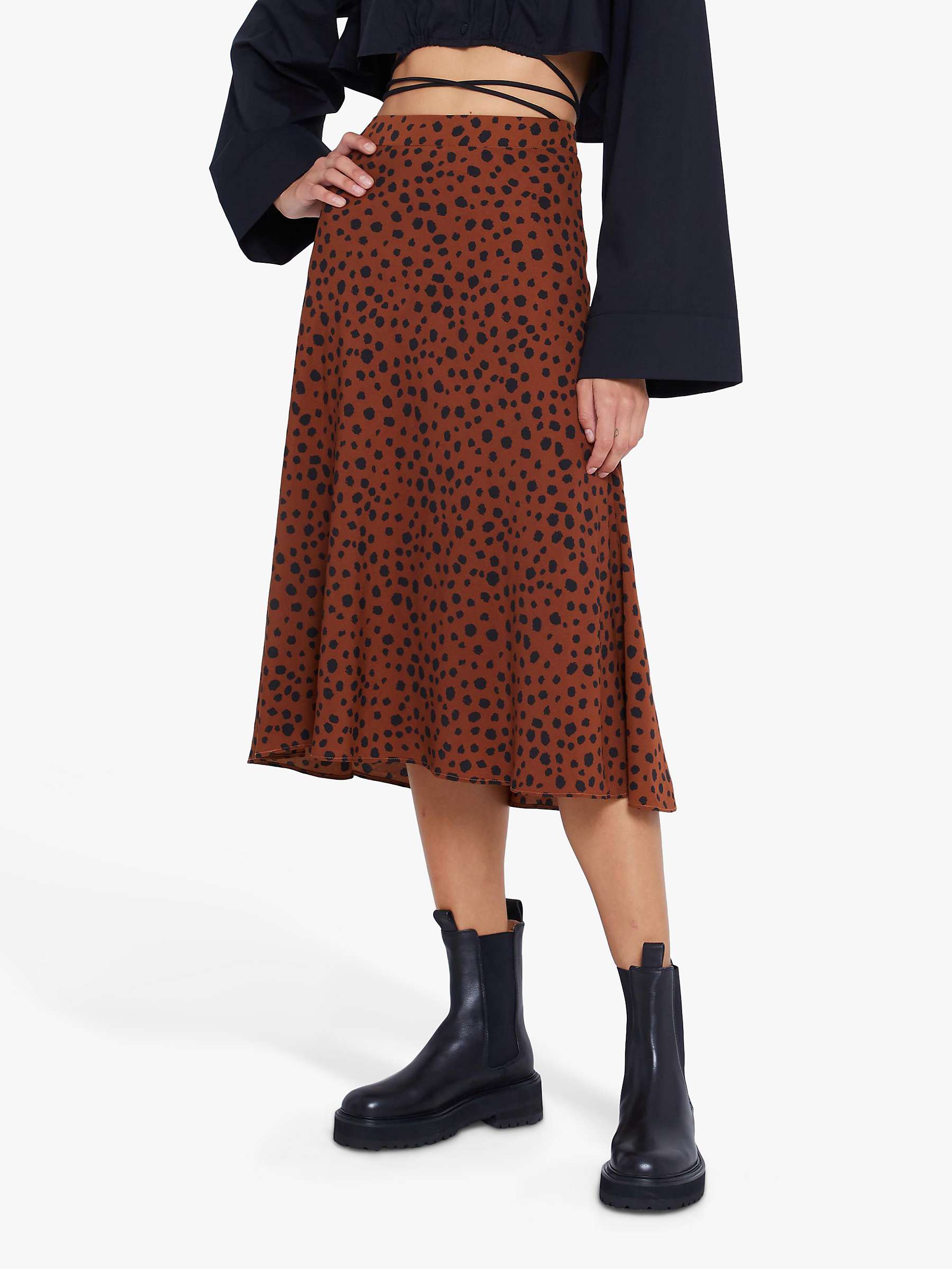 Buy kourt Rilyn Midi Skirt, Brown Online at johnlewis.com