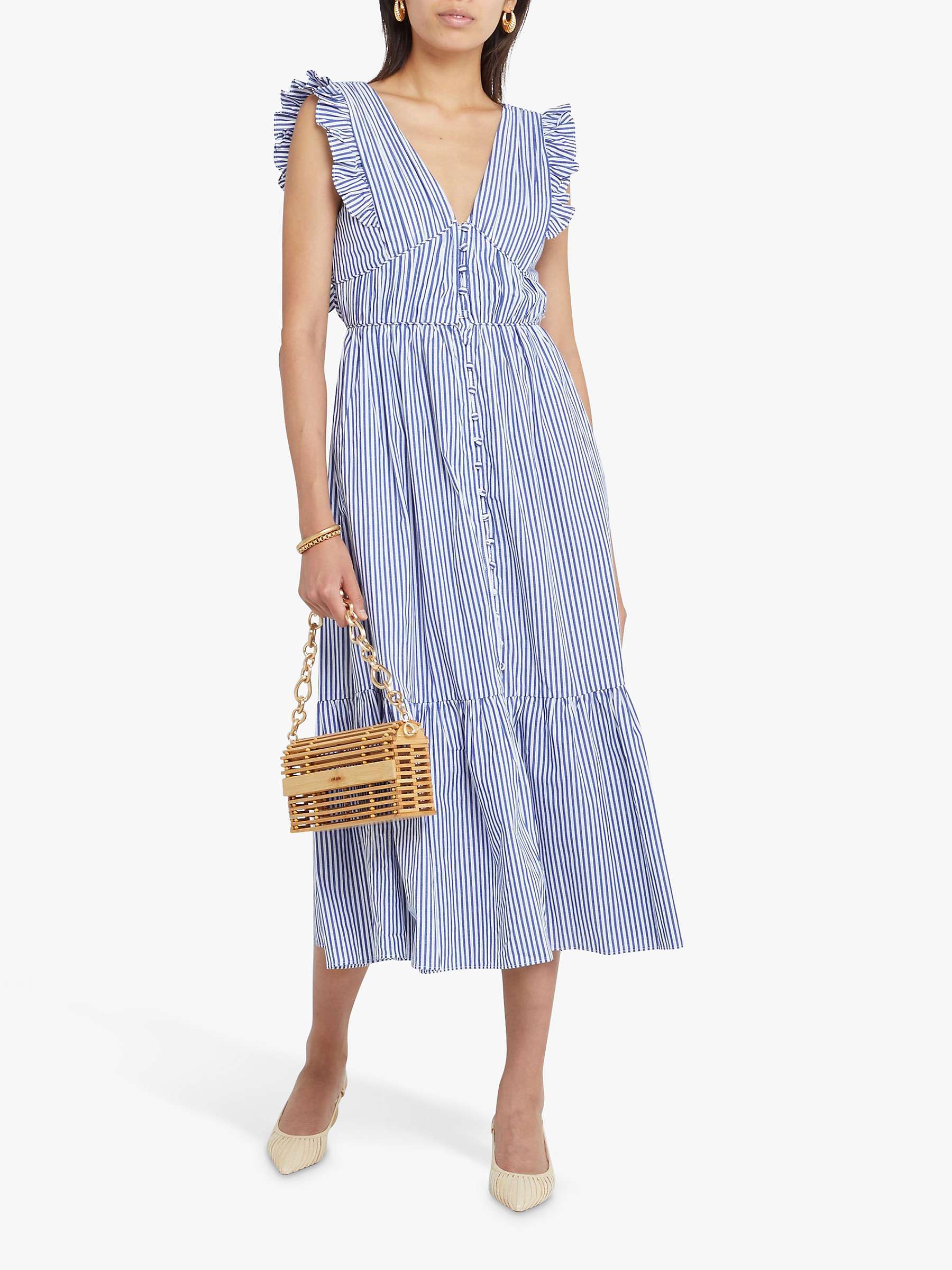 Buy o.p.t Stella Stripe Midi Dress, Blue Online at johnlewis.com