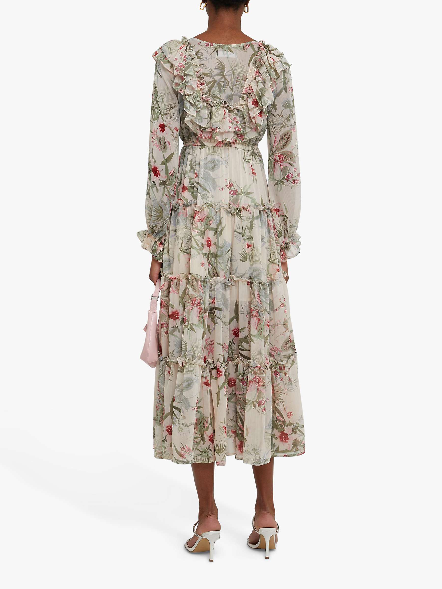 Buy o.p.t Indria Floral Print Tiered Dress, Green/Multi Online at johnlewis.com