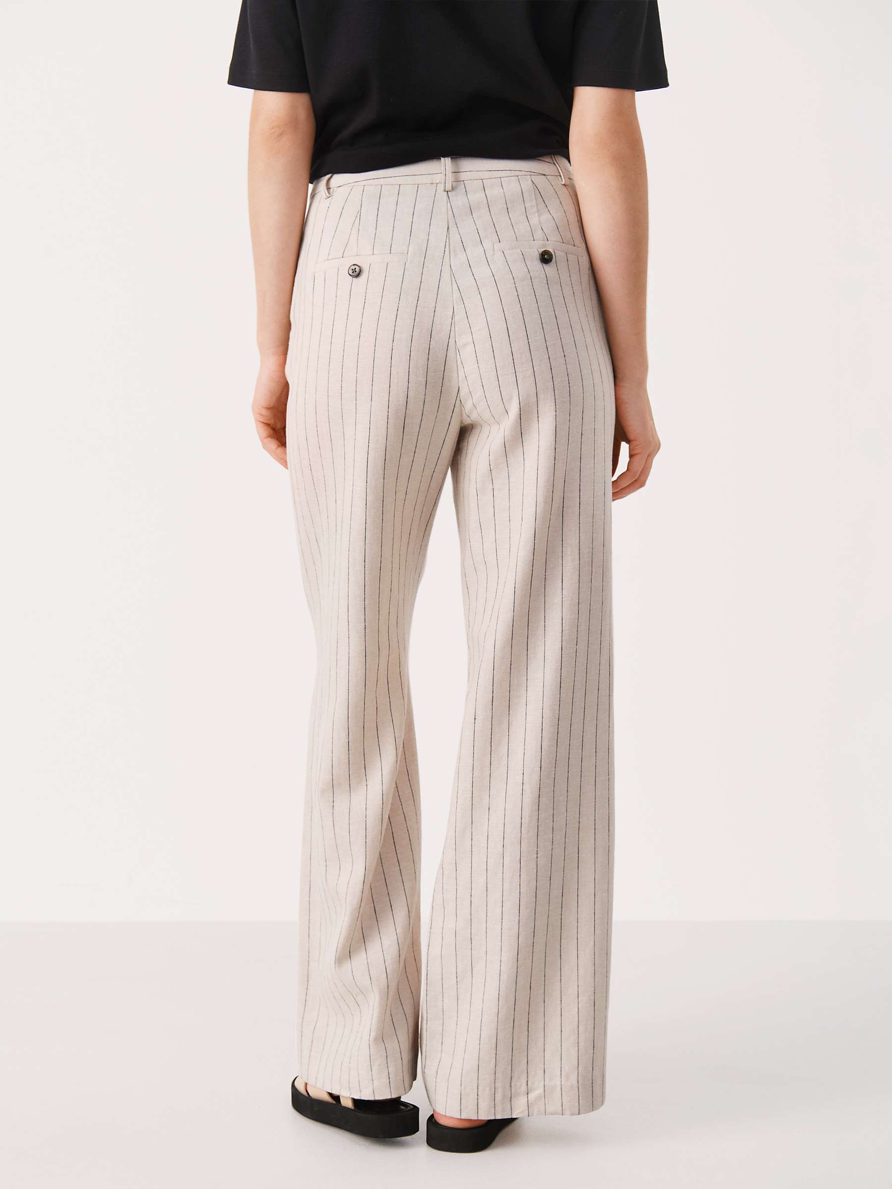 Buy Part Two Ninnes Wide Leg Trousers, Black/White Pepper Online at johnlewis.com