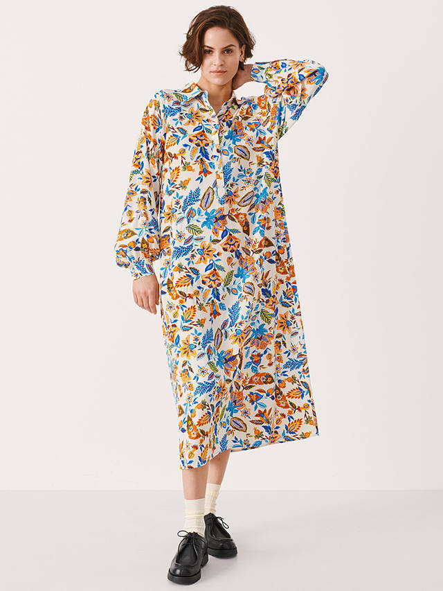 Part Two Shira Relaxed Fit Long Sleeve Shirt Dress, Blue 