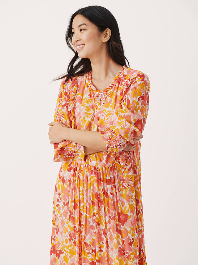Part Two Sila Floral Long Sleeve Maxi Dress, Pink 