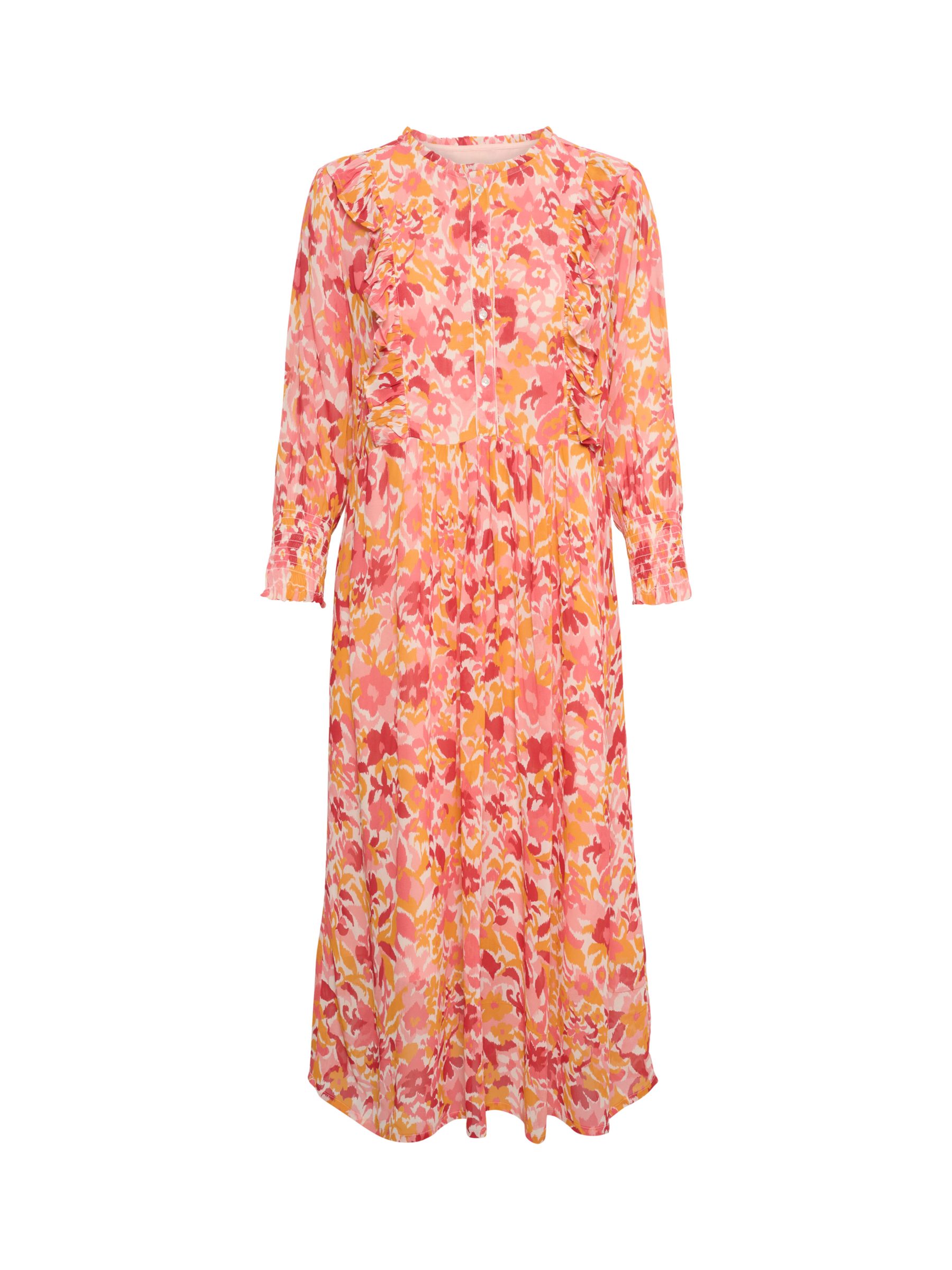 Part Two Sila Floral Long Sleeve Maxi Dress, Pink at John Lewis & Partners