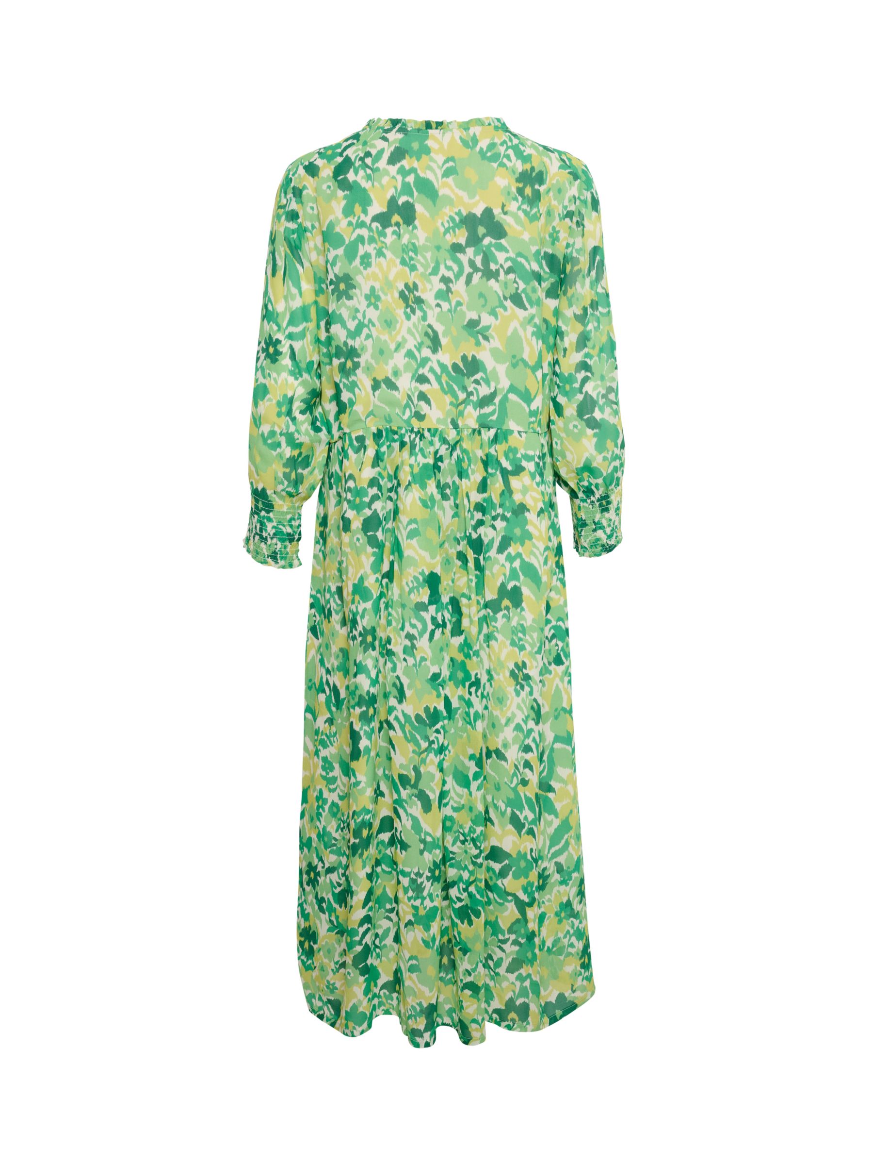 Part Two Sila Floral Long Sleeve Maxi Dress, Green at John Lewis & Partners