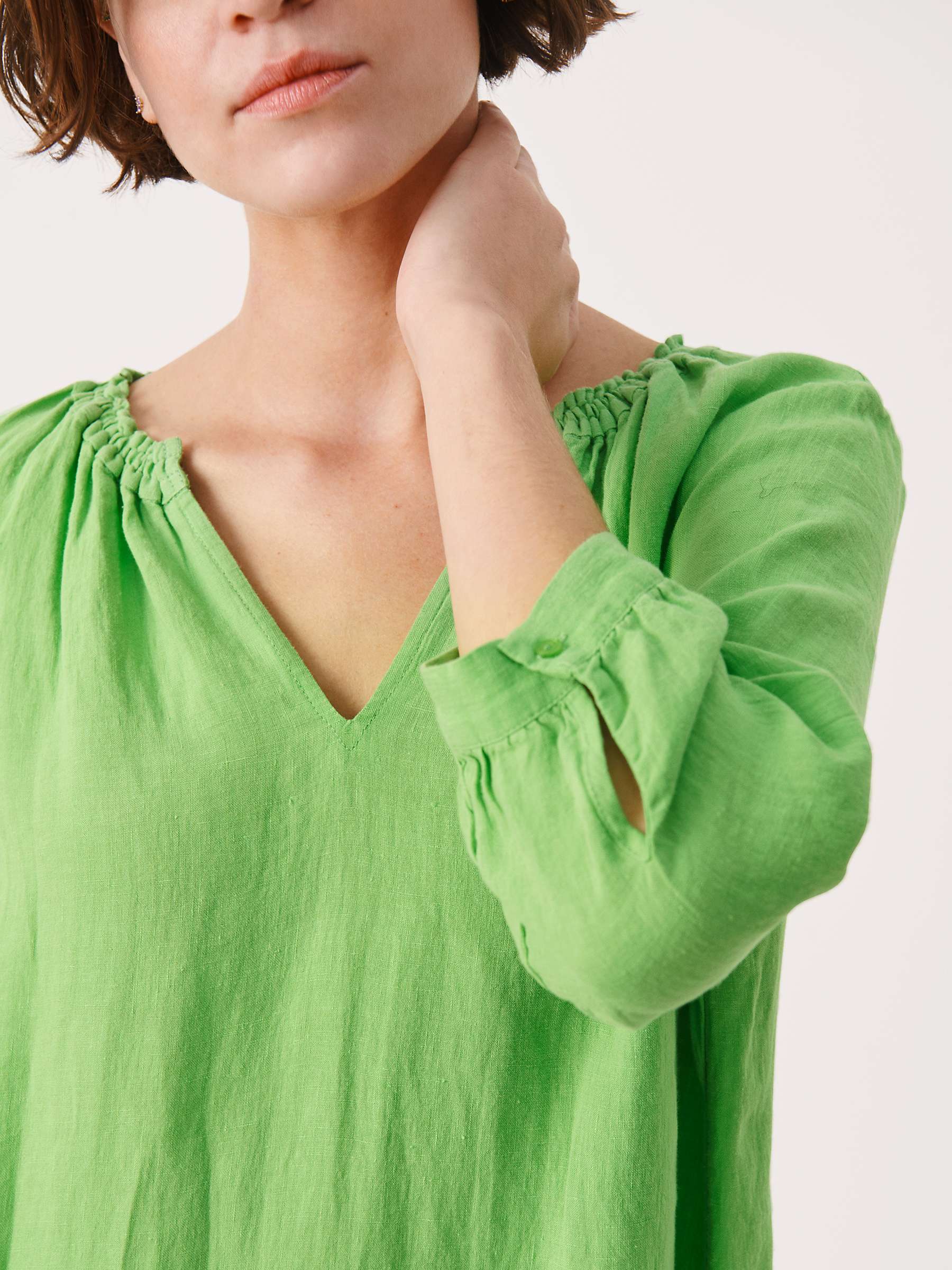 Buy Part Two Chania Linen Tunic Dress, Grass Green Online at johnlewis.com