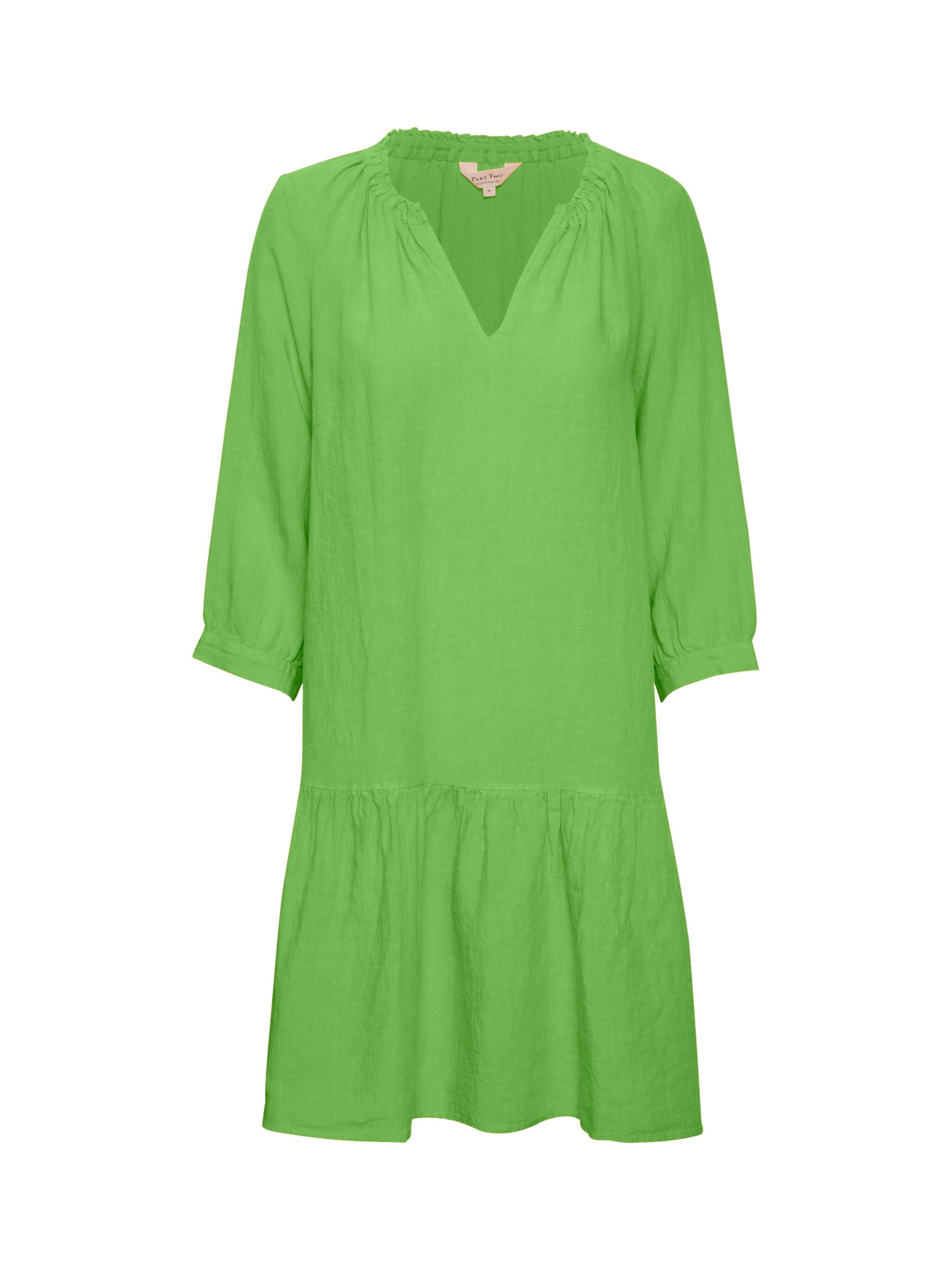 Part Two Chania Linen Tunic Dress, Grass Green at John Lewis & Partners