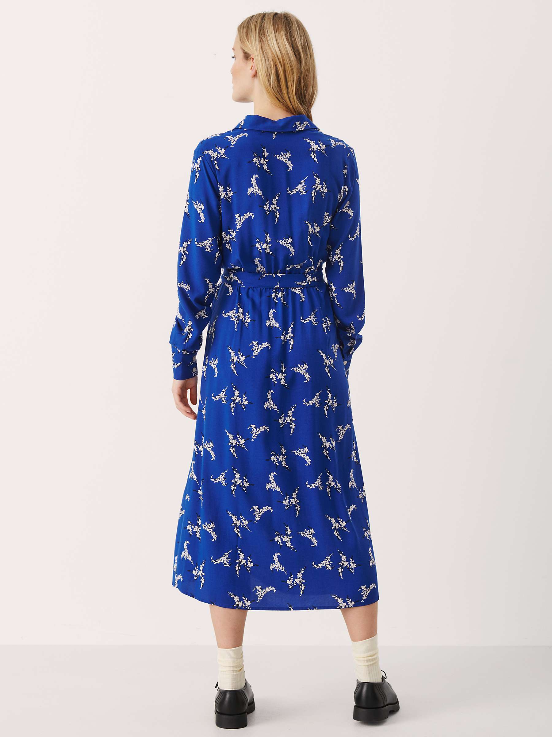 Buy Part Two Silane Long Sleeve Shirt Dress, Mazarine Bouquet Online at johnlewis.com