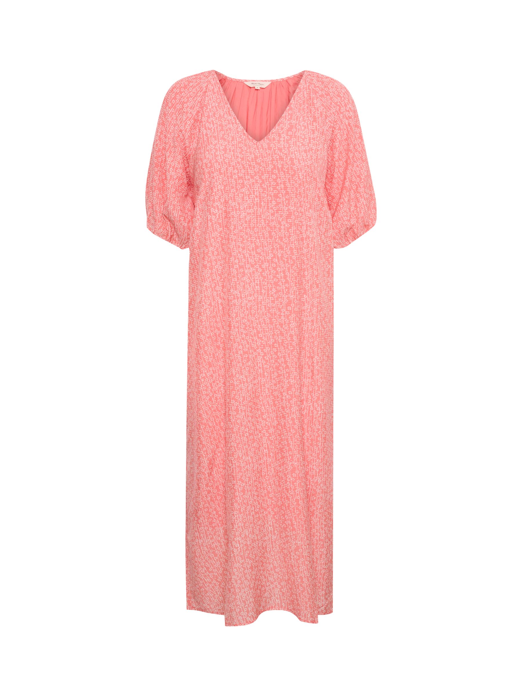 Part Two Sade Short Sleeve V-Neck Midi Dress, Porcelaine Rose, 8