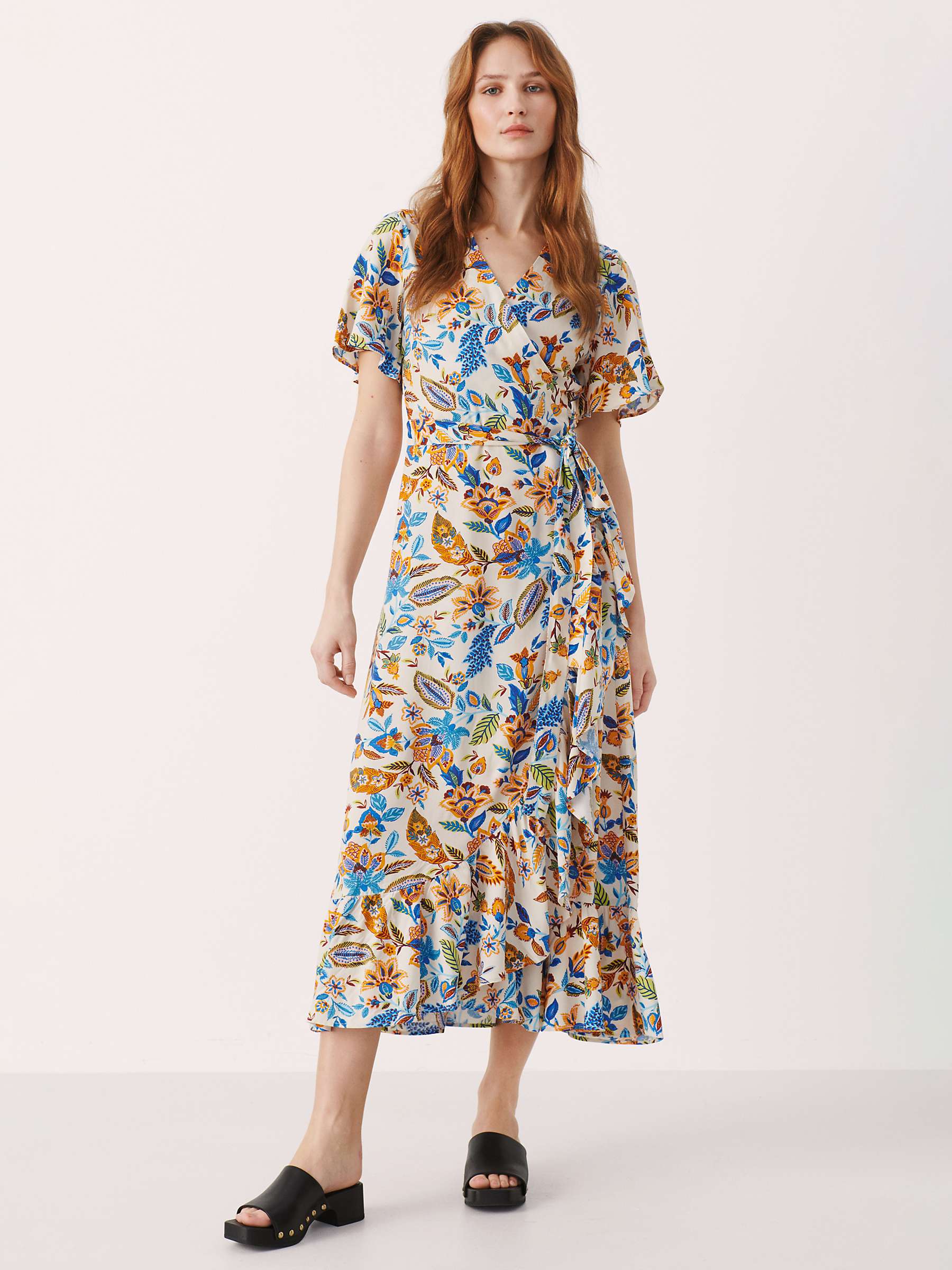 Buy Part Two Clarina Short Sleeve Wrap Dress, Blue Online at johnlewis.com