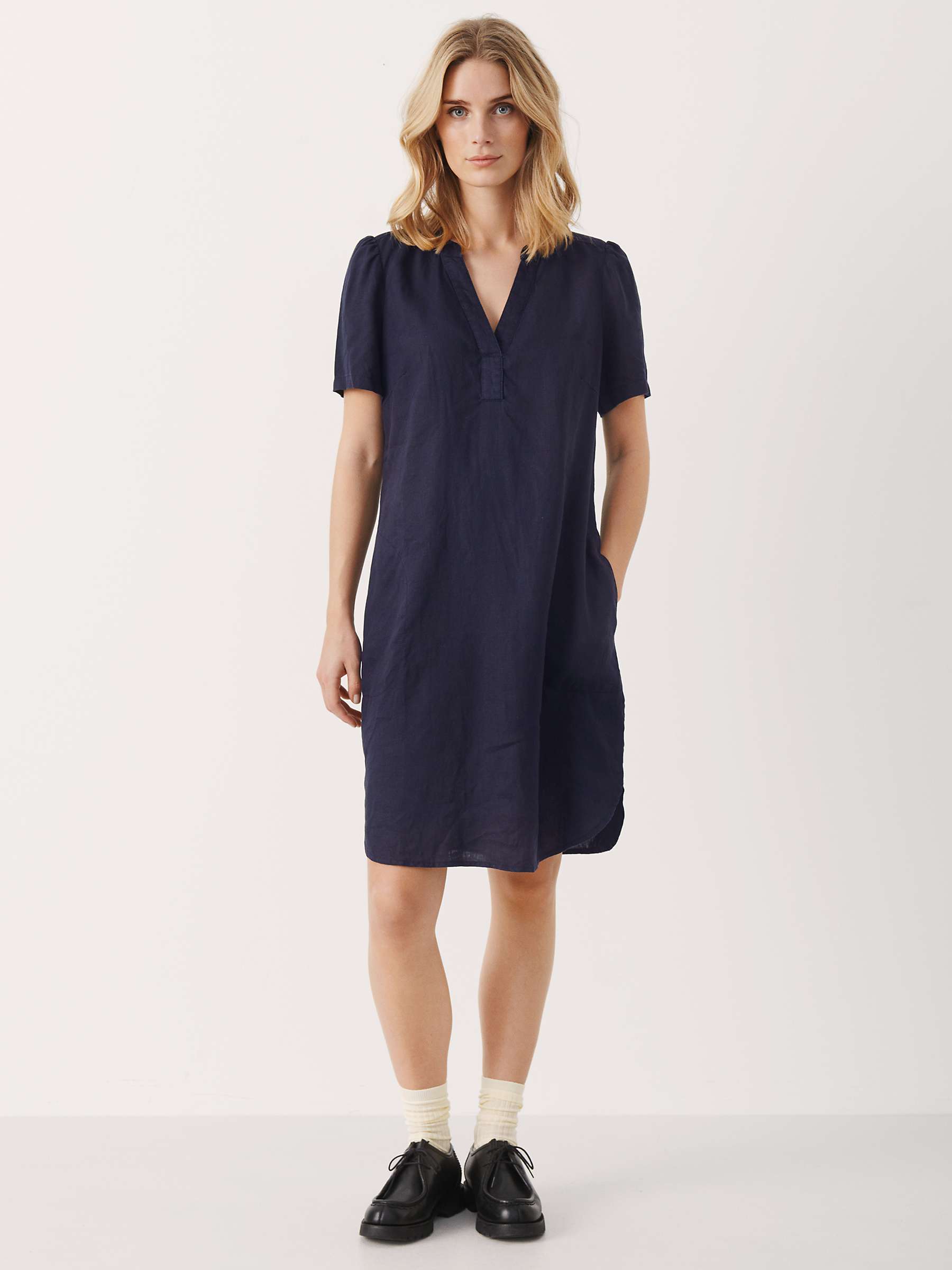 Buy Part Two Aminase Short Sleeve Linen V-Neck Dress Online at johnlewis.com