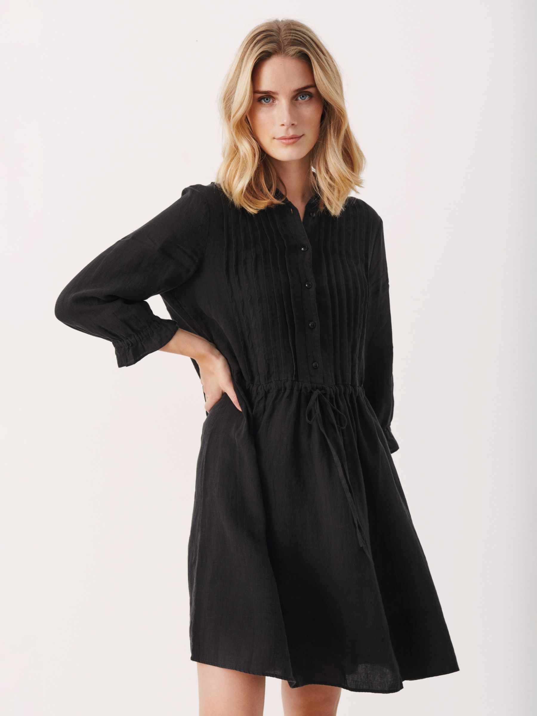 Part Two Sallie Linen Dress, Black, 16