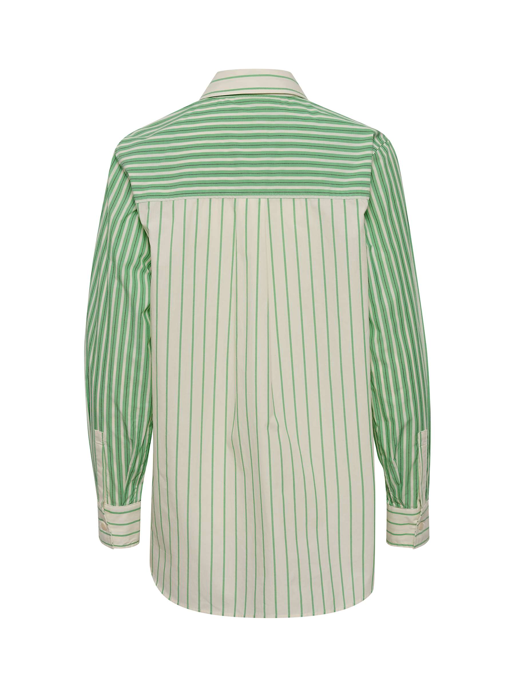 Part Two Sabrin Long Sleeve Shirt, Green/White at John Lewis & Partners