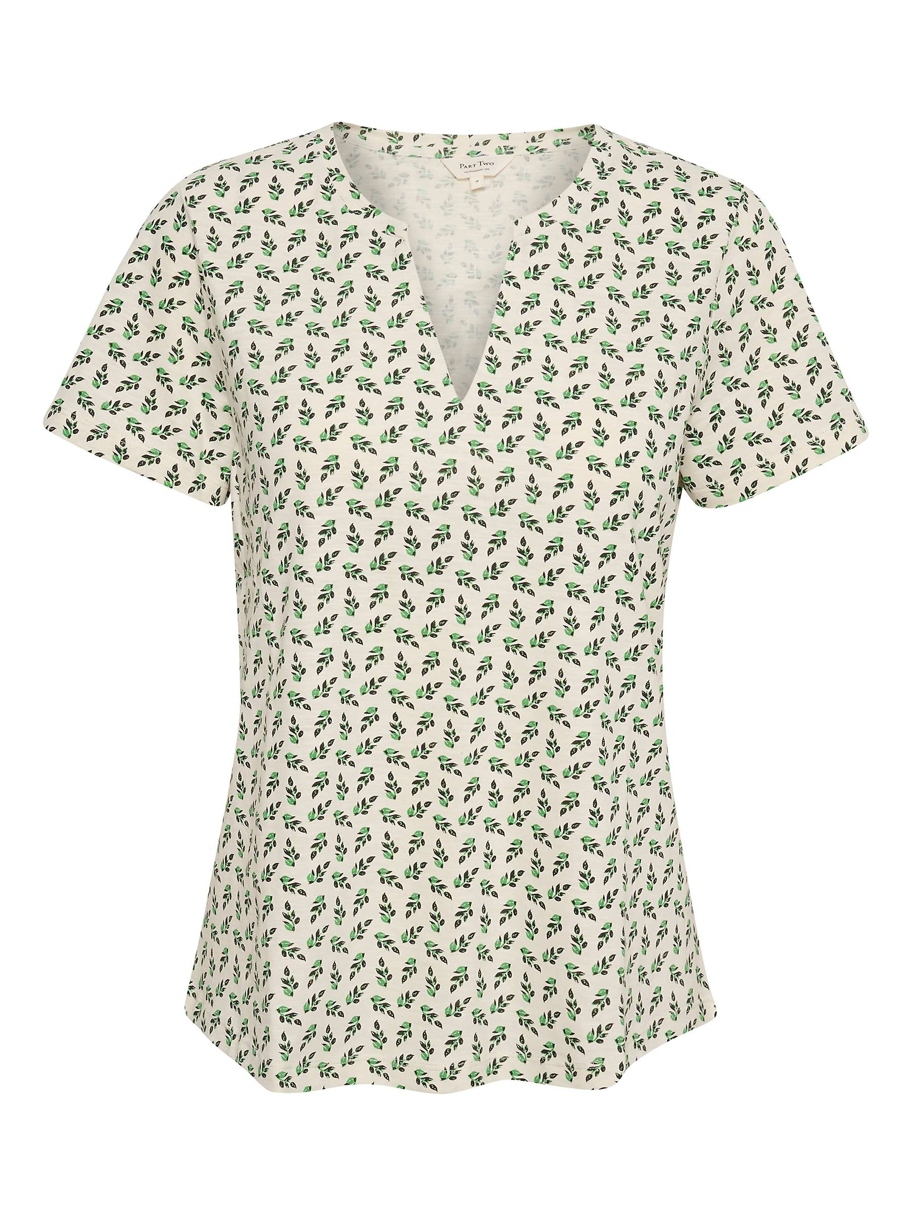 Buy Part Two Gesina Short Sleeve Cotton Top, Greenbriar Leaf Online at johnlewis.com