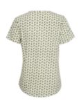 Part Two Gesina Short Sleeve Cotton Top, Greenbriar Leaf