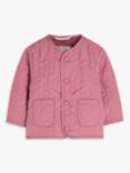 John Lewis Baby Floral Quilted Jacket, Pink
