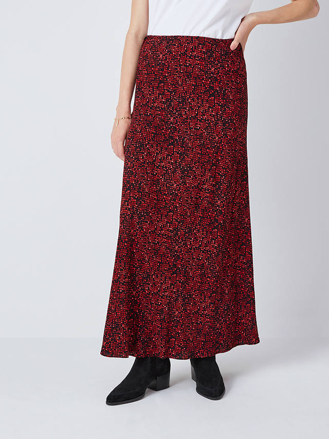 AND/OR Nyla Shibori Skirt, Red/Multi at John Lewis & Partners